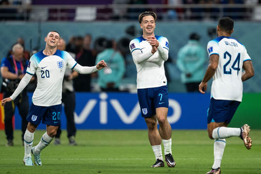 Phil Foden, Jack Grealish and Callum Wilson of England