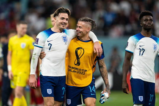 Jack Grealish and Kalvin Phillips of England