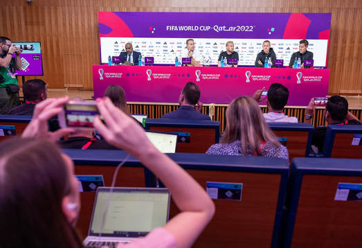 [DK=20221121: Herrelandsholdet pressemøde i Doha,