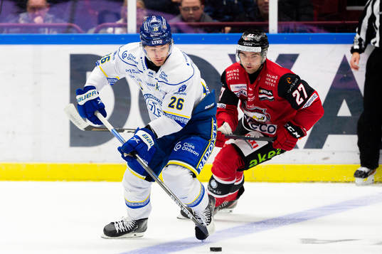 Leksands Patrik Noren och Malmö Redhawks Ponthus Westerholm