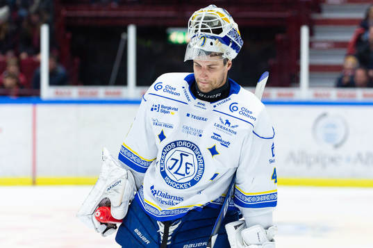 Leksands målvakt Mantas Armalis deppar