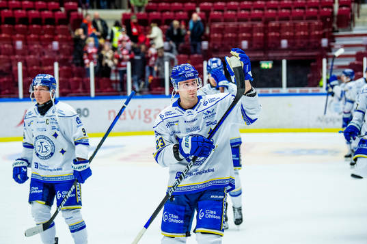 Leksands Mikael Ruohomaa jublar