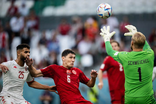 Anis Slimane of Tunisia against Andreas Christensen and