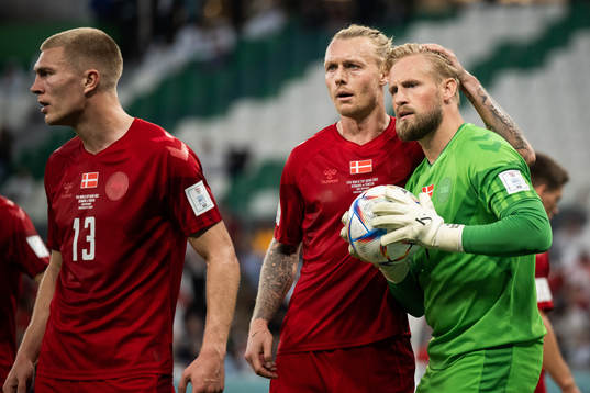 Rasmus Kristensen, Simon Kjær and goalkeeper Kasper