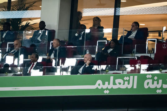 Gianni Infantino, president of Fifa in the stands