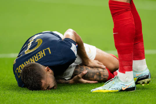 Lucas Hernandez of France in pain