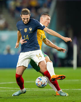 Adrien Rabiot of France and Mitchell Duke of Australia