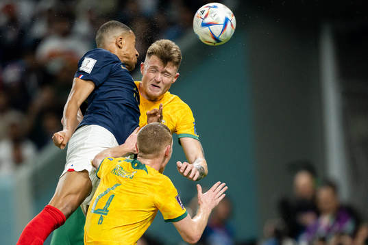Kylian Mbappe of France scores the 3-1 goal behind Kye