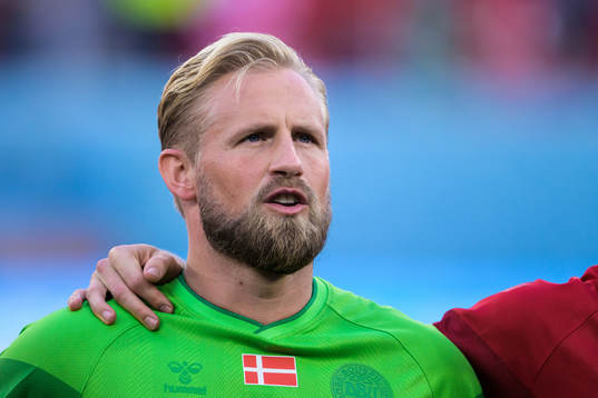 Goalkeeper Kasper Schmeichel of Denmark