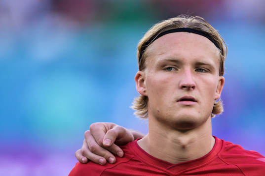 Kasper Dolberg of Denmark