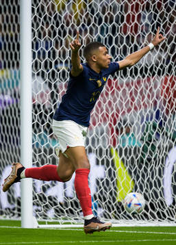Kylian Mbappe of France celebrates
