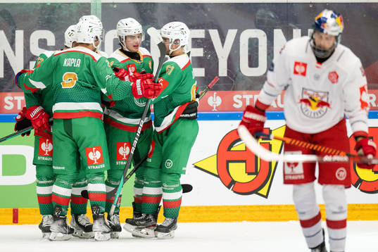 Marco Kasper of Rögle celebrates the 4-0 goal