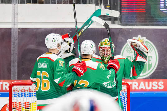 Goalkeeper Christoffer Rifalk of Rögle celebrates
