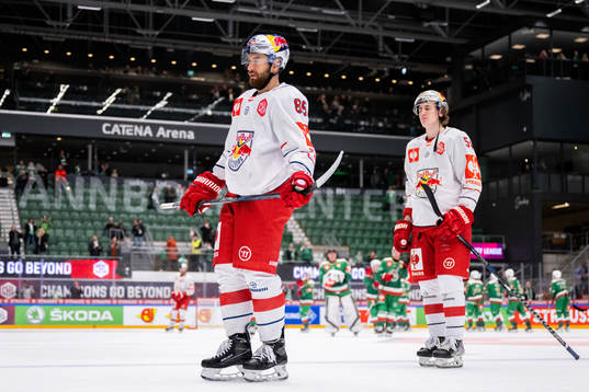 Florian Baltram and Luca Auer of RB Salzburg looks dejected