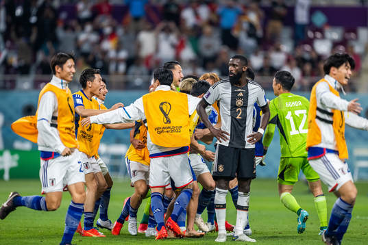 Antonio Rüdiger of Germany looks dejected while players of