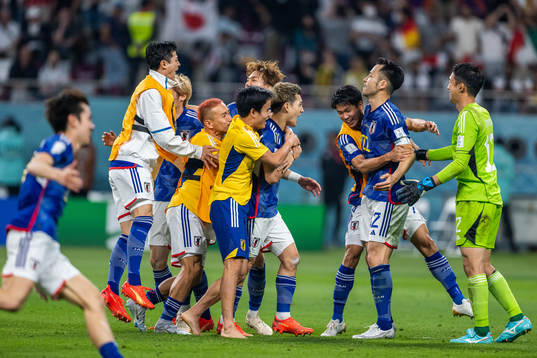 Players of Japan celebrate