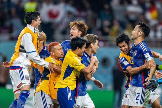 Players of Japan celebrate