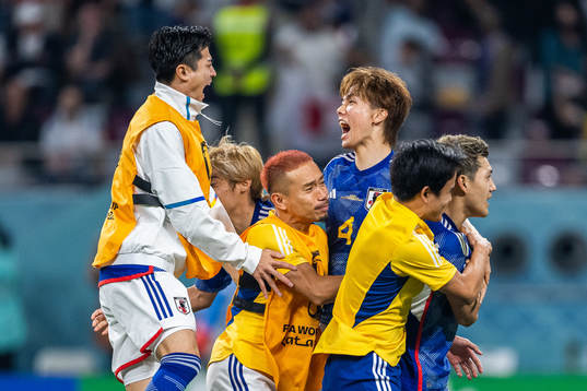 Players of Japan celebrate