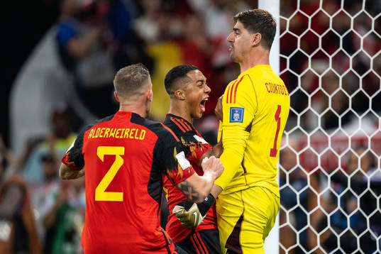 Toby Alderweireld, Youri Tielemans and goalkeeper Thibaut