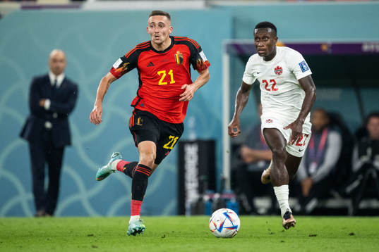 Timothy Castagne of Belgium and Richie Laryea of Canada