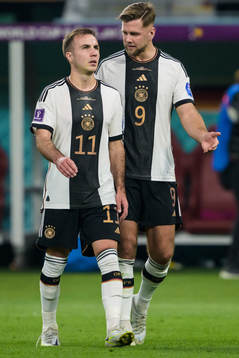Mario Götze and Niclas Füllkrug of Germany