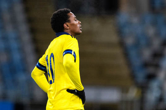 Bläddra bland fler bilder av Fotboll, P18, EM-kval, Sverige - Ukraina
