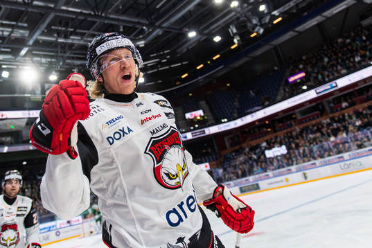 Malmö Redhawks Marcus Sylvegård jublar
