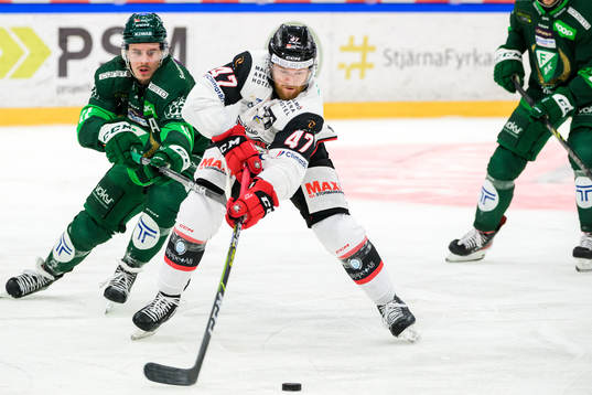 Färjestads Joakim Nygård och Malmö Redhawks Joakim Ryan
