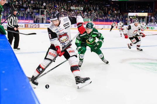 Malmö Redhawks Johan Olofsson och Färjestads Patrik Lundh