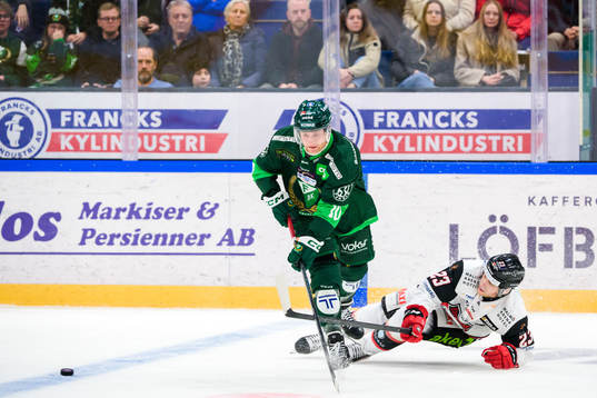 Färjestads Marcus Nilsson och Malmö Redhawks Christoffer