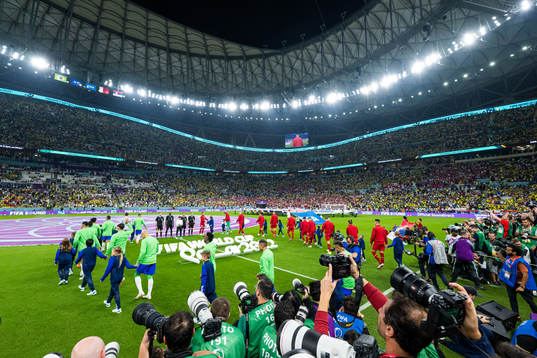 Players of of Brazil and of Serbia