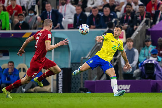 Strahinja Pavlovic of Serbia and Gabriel Martinelli of