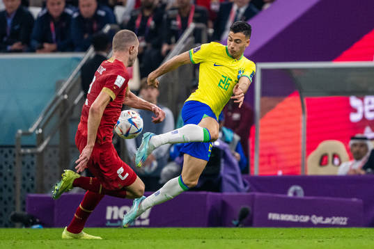 Strahinja Pavlovic of Serbia and Gabriel Martinelli of
