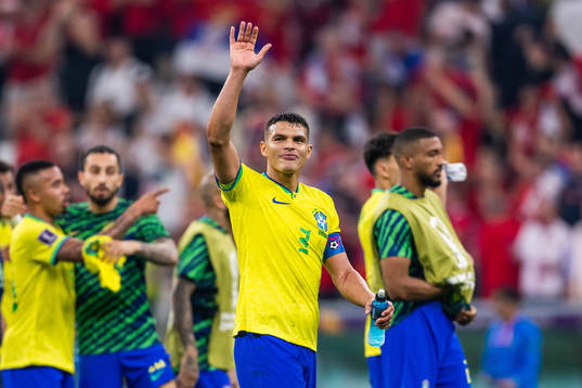 Thiago Silva of Brazil celebrates