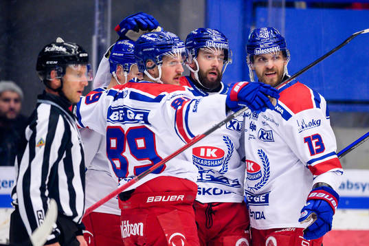 Oskarshamns spelare jublar