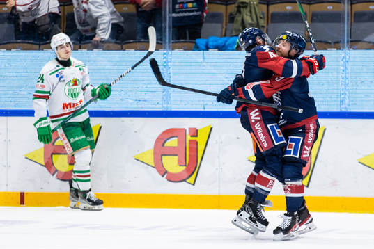 Rögles Marco Kasper deppar medan Linköpings Broc Little
