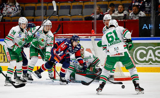 Linköpings Markus Ljungh och Rögles målvakt Christoffer