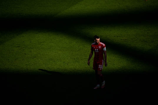 Gareth Bale of Wales looks dejected