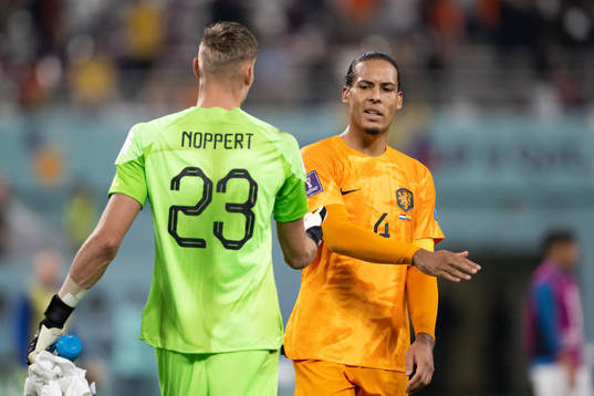 Goalkeeper Andries Noppert and Virgil van Dijk of