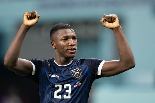 Moises Caicedo of Ecuador celebrates