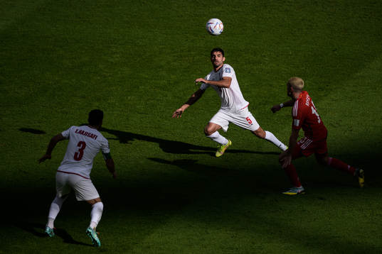 Ehsan Hajisafi and Milad Mohammadi of Iran against Aaron