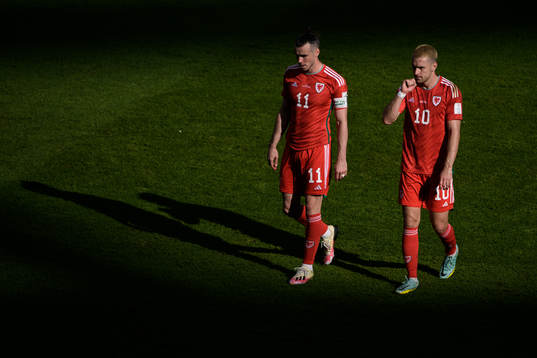 Gareth Bale and Aaron Ramsey of Wales
