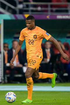 Denzel Dumfries of Netherlands
