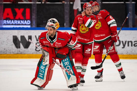 Moras målvakt Andreas Ljunggren, Olle Strandell och