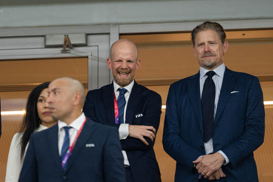 FIFA Deputy Secretary General Mattias Grafström and Peter