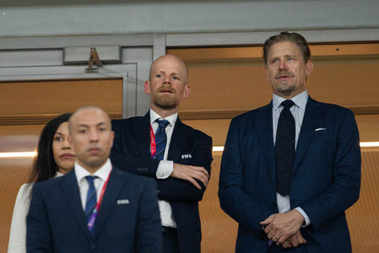 FIFA Deputy Secretary General Mattias Grafström and Peter