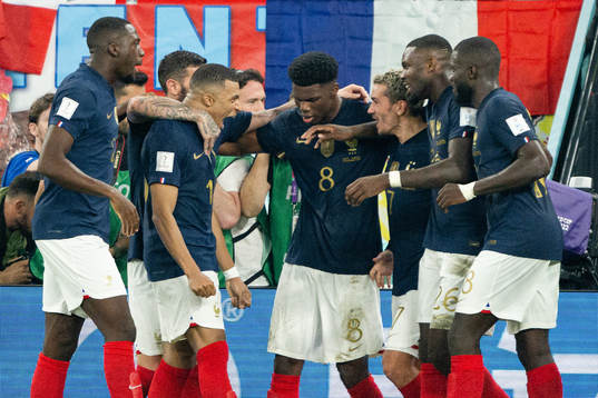 Kylian Mbappe of France celebrate