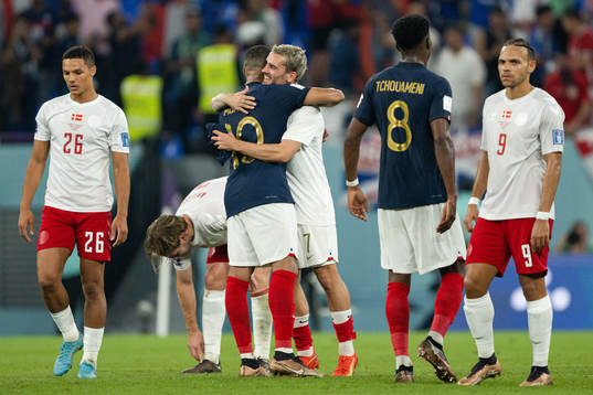 Kylian Mbappe and Antoine Griezmann of France