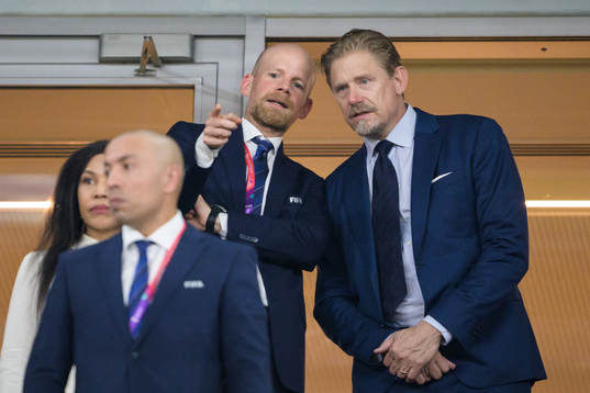 FIFA Deputy Secretary General Mattias Grafström and Peter