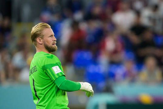 Goalkeeper Kasper Schmeichel of Denmark